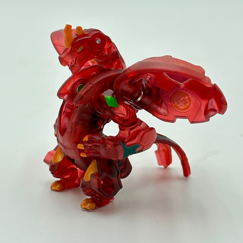 Bakugan Geogan Rising Dragonoid Ultra Pyrus Elemental B1000 Translucent‎ Red
